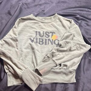 Old Navy Gray Just Vibing Sweatshirt